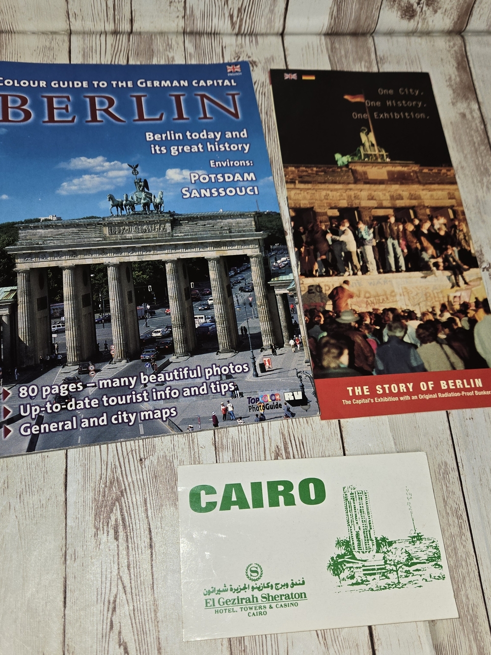 Berlin Travel Guide Book + Story Pamphlet + Cairo Sheraton Sticker